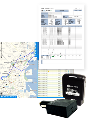 走行軌跡と運転日報のイメージ
